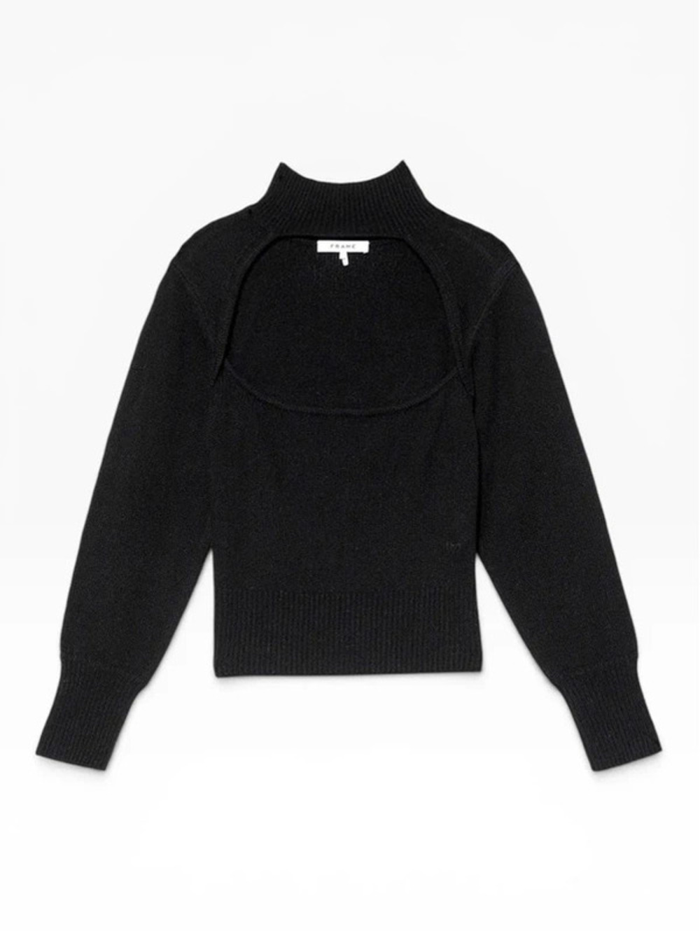 FRAME Black 100% Cashmere Cutout Turtleneck Sweater Size XL